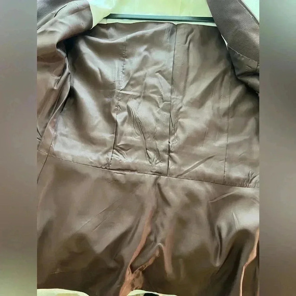 Expressions Brown Zip Front Skirt Suit Size 6 - Picture 12 of 12